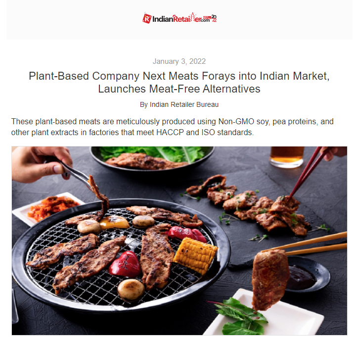 NextMeats India in Media News